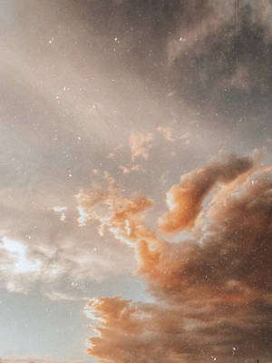 Light Brown Aesthetic Clouds Wallpaper