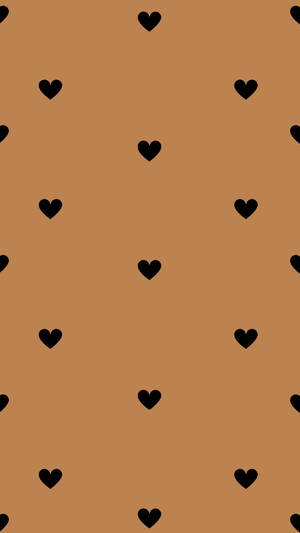 Light Brown Hearts Pattern Wallpaper
