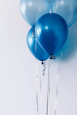Light Dark Blue Metallic Balloons Wallpaper