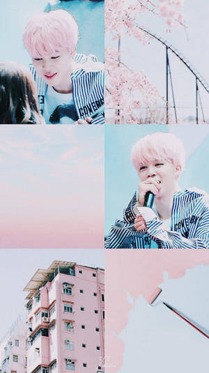 Light Pink Jimin Aesthetic Wallpaper