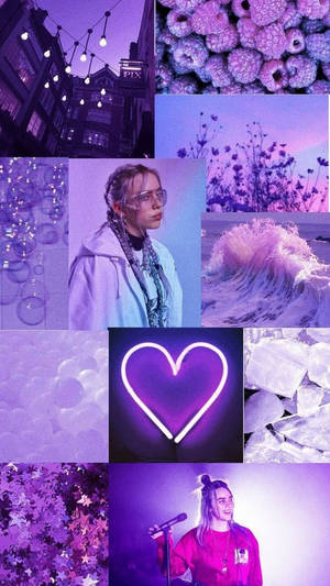 Light Purple Aesthetic Billie Eilish Wallpaper