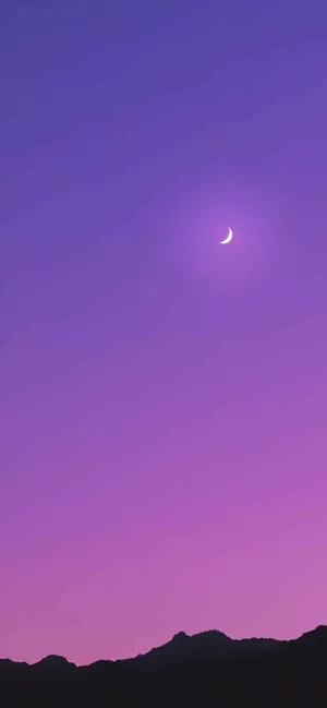 Light Purple Aesthetic Mountain Silhouette Wallpaper