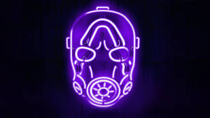 Light Purple Neon Gas Mask Wallpaper