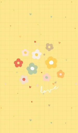 Light Yellow Plaid With Flower Designs Wallpaper