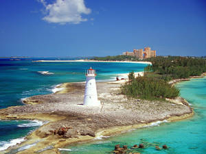 Lighthouse At Nassau Beach Caribbean Wallpaper