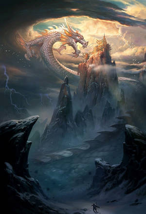 Lightning Dragon Castle Wallpaper
