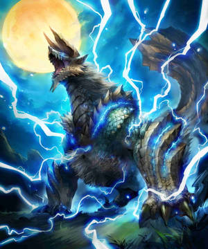 Lightning Dragon Illustration Wallpaper