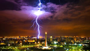 Lightning In Jakarta Indonesia Wallpaper