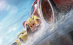 Lightning Mcqueen In Action Wallpaper