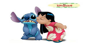 Lilo Kissing Stitch Disney Wallpaper