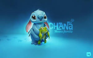 Lilo Stitch Holding Frog Wallpaper