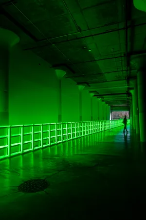Lime Green Aesthetic Indoor Railing Wallpaper