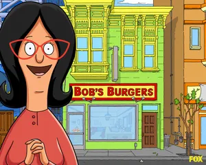 Linda In Front Of Bobs Burgers Wallpaper