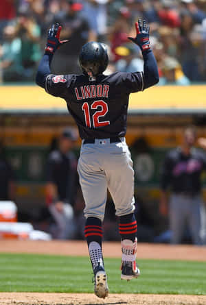 Lindor Celebration On Field Wallpaper