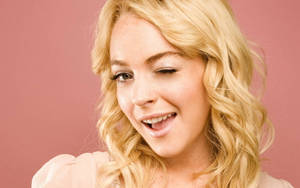 Lindsay Lohan Winking Wallpaper