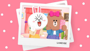 Line Friends Cony And Choco Selfie Wallpaper
