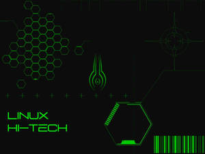 Linux Desktop Graphic Layout In Neon Green Wallpaper