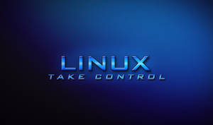 Linux Logo On Blue Background Wallpaper