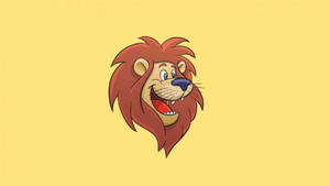 Lion Head Cartoon In Yellow Wallpaper