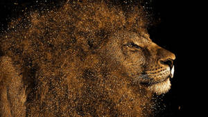 Lion Head Particles Artwork Wallpaper