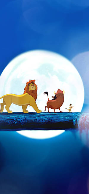 Lion King Full Moon Scene Wallpaper