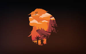 Lion King Minimalism Artwork Wallpaper