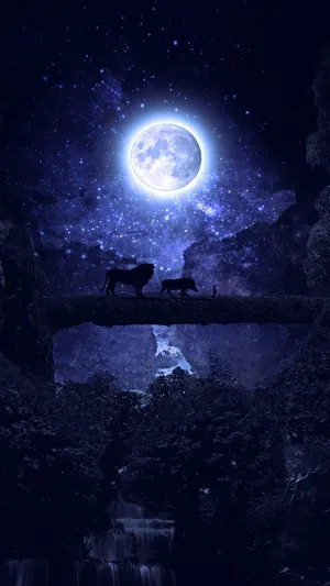 Lion King Moonlight Silhouette Wallpaper