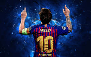 Lionel Messi 2020 Pointing Up Wallpaper