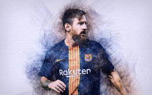 Lionel Messi 2020 Sketch Wallpaper