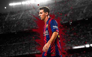 Lionel Messi 2020 With Red Splatter Wallpaper