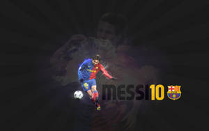 Lionel Messi Barcelona Team Logo Wallpaper