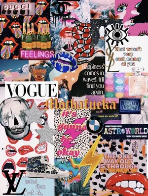 Lips Aesthetic Collage Wallpaper