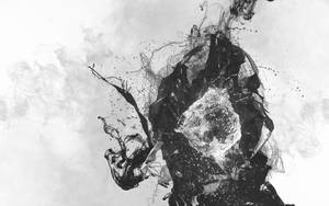 Liquid Black And White Splatters Wallpaper