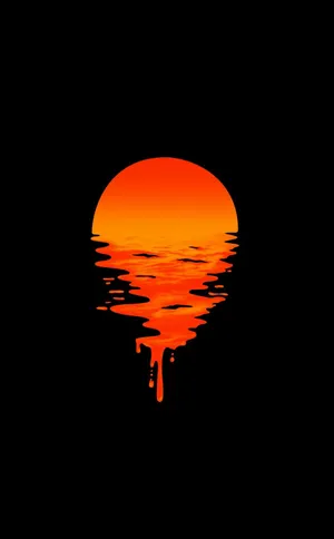 Liquid Sunset Orange Phone Wallpaper