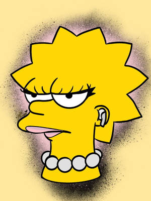 Lisa Simpson As A Baddie Cartoon Girl Wallpaper