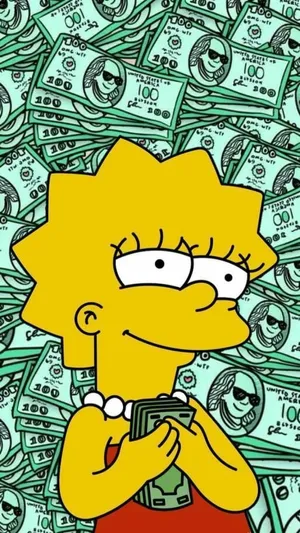 Lisa Simpson Money Aesthetic Wallpaper