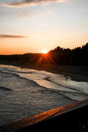 Lithuania Beach During Sunset Wallpaper