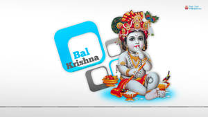Little Krishna In White Wallpaper