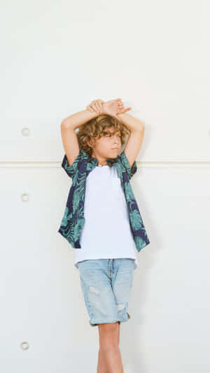 Little Stylish Boy Summer Outfit Wallpaper