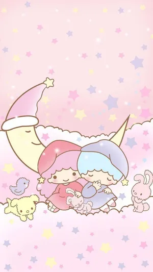 Little Twin Stars In Hats Wallpaper