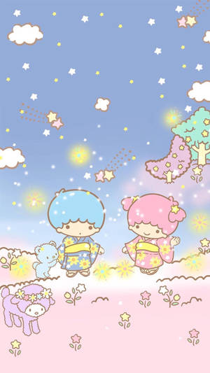 Little Twin Stars In Kimono Wallpaper