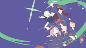 Little Witch Academia Characters Minimalist Aesthetic Wallpaper