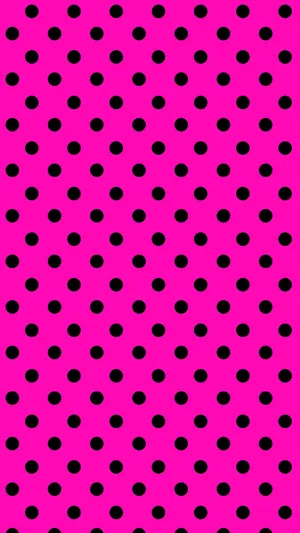 Lively Pink Polka Dot Pattern Wallpaper