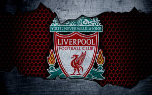 Liverpool 4k Logo Peeking Through Smashed Wall Wallpaper