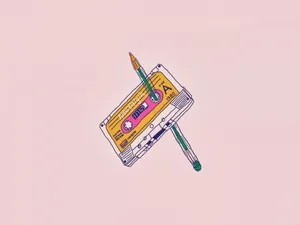 Lo Fi Anime Music Tape And Pencil Wallpaper