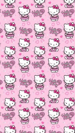 Loaded Pink Hello Kitty Pattern Wallpaper