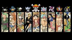 Logo And Character One Piece Desktop Wallpaper