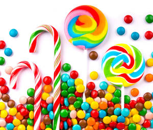 Lollipops And Round Candies Wallpaper