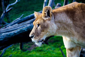 Lone Lioness Fierce Profile Wallpaper