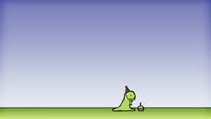 Lonely Dinosaur Celebrating Birthday Wallpaper